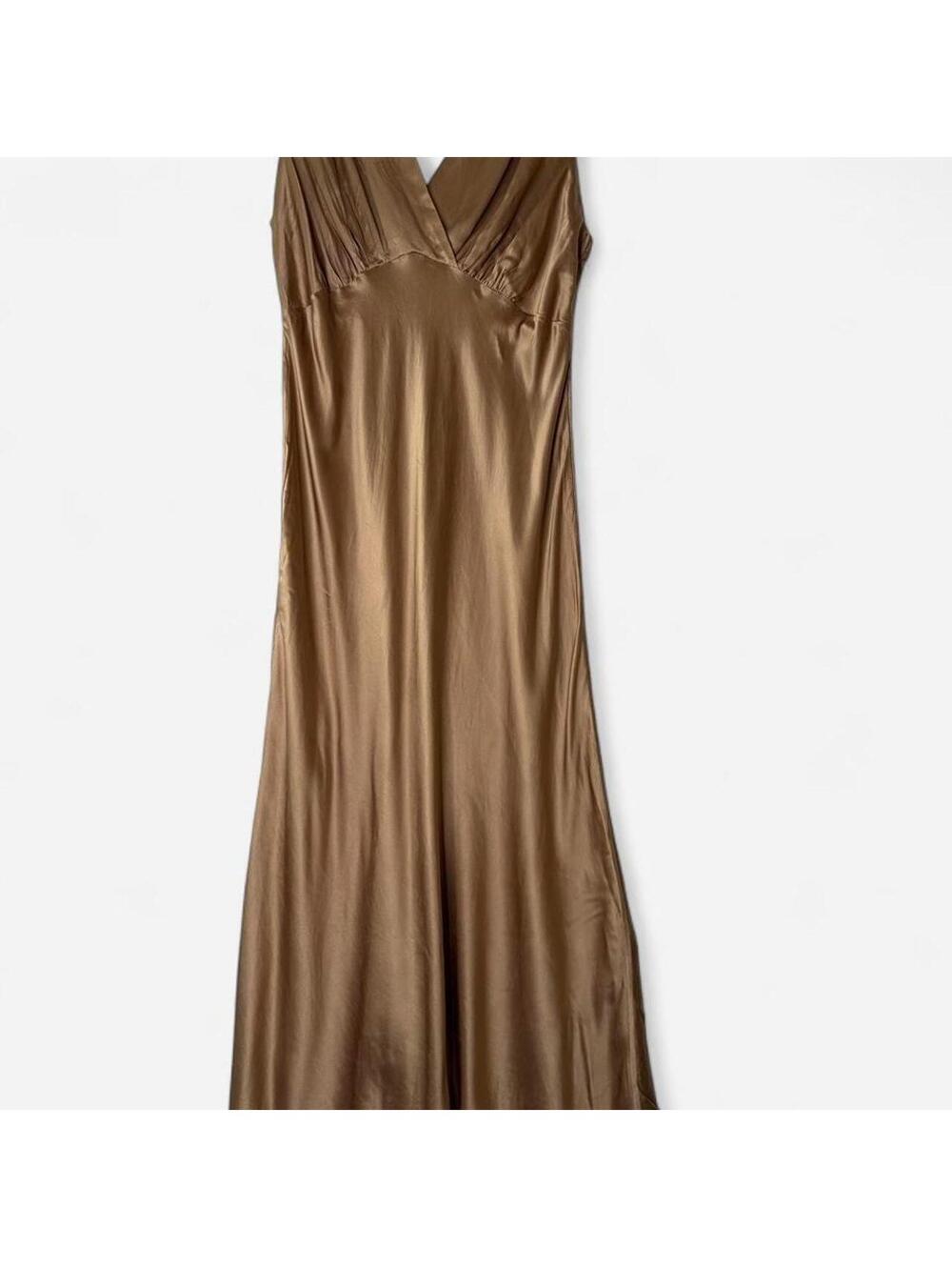 Unbranded Women's Gold and Tan Dress